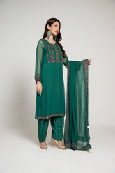 3 Piece Chiffon Embroidered Suit (AA5416)